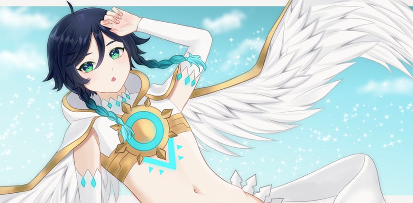 venti (genshin impact) drawn by omkacat
