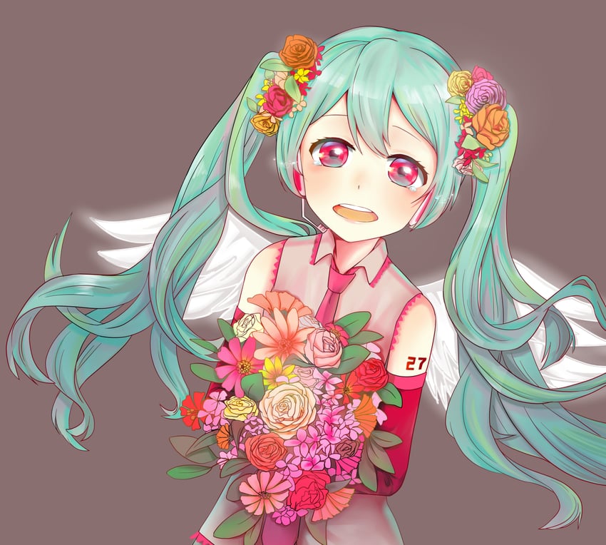hatsune miku (vocaloid and 1 more) drawn by amd_aoneko