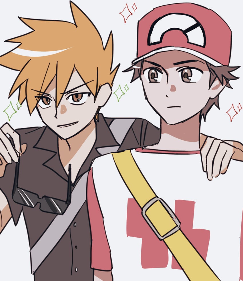 red and blue oak (pokemon and 1 more) drawn by gugab_(k_kkuba_)