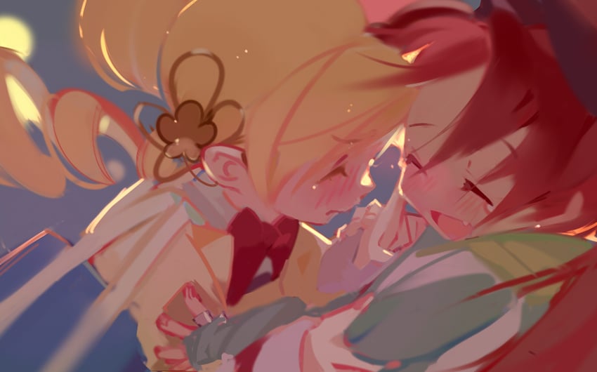 sakura kyoko and tomoe mami (mahou shoujo madoka magica) drawn by she_li_(lynxm)