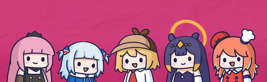 gawr gura, mori calliope, ninomae ina'nis, takanashi kiara, watson amelia, and 5 more (hololive and 2 more) drawn by phdpigeon