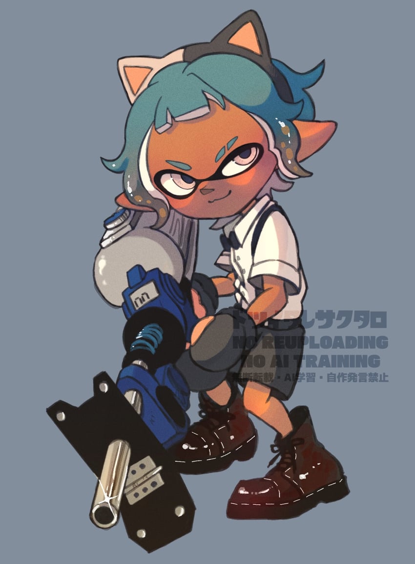 inkling player character and inkling boy (splatoon and 1 more) drawn by 39_uxue
