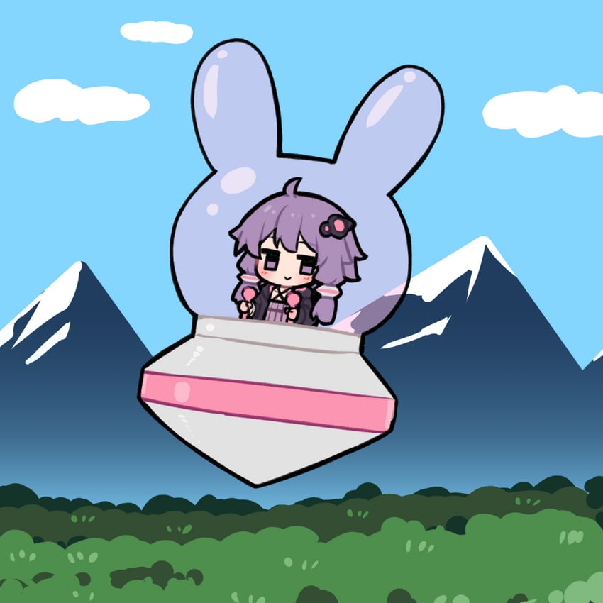 yuzuki yukari (vocaloid and 1 more) drawn by kuroshiro_gurei