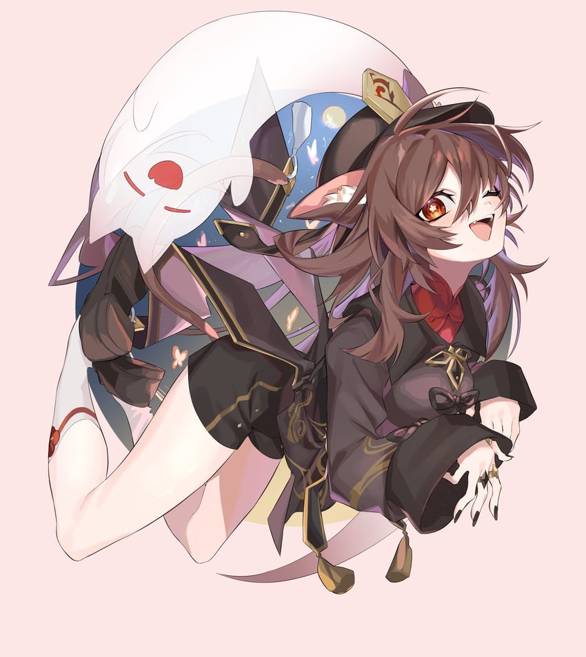 hu tao and boo tao (genshin impact) drawn by hamita_(rikopin_ika)