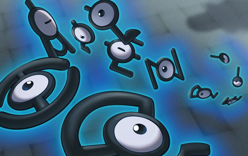 unown, unown a, unown e, unown n, unown h, and 4 more (pokemon) drawn by naoki_eguchi