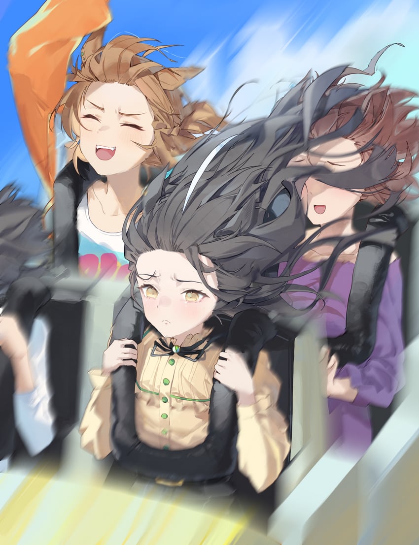 trainer, agnes tachyon, manhattan cafe, jungle pocket, and female trainer (umamusume) drawn by amano_kokoko