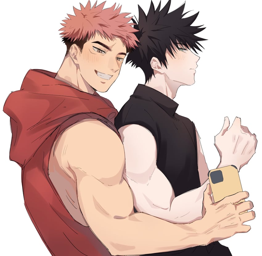 itadori yuuji and fushiguro megumi (jujutsu kaisen) drawn by somwang_07