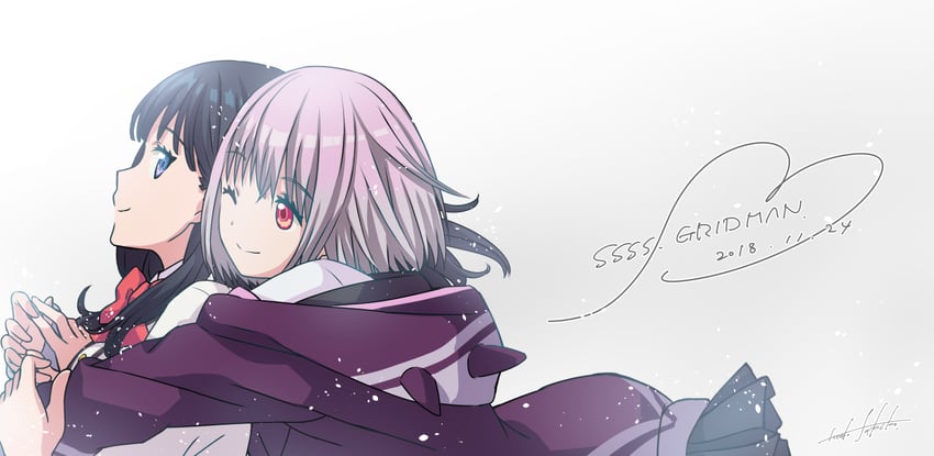 takarada rikka and shinjou akane (gridman universe and 1 more) drawn by sakiko_(oxab_b)