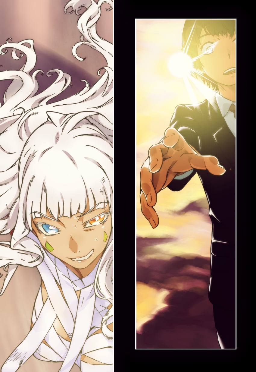 nephtys and kamisato kakeru (toaru majutsu no index and 1 more) drawn by gazing_eye and haimura_kiyotaka