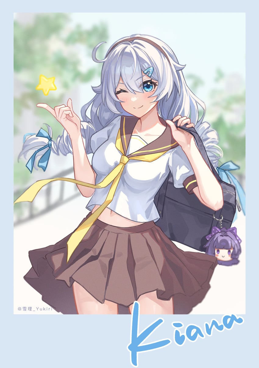 kiana kaslana and raiden mei (honkai and 1 more) drawn by yukiri_(l_ii)