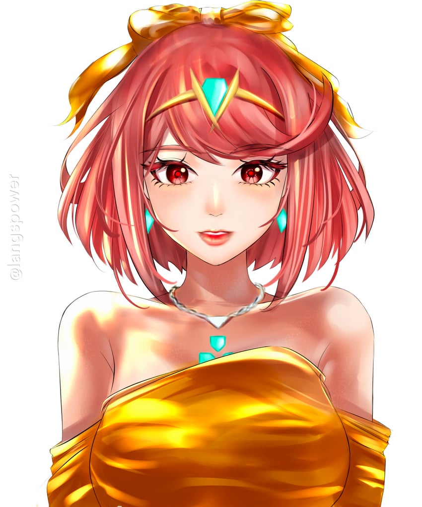 pyra (xenoblade chronicles and 1 more) drawn by langspower