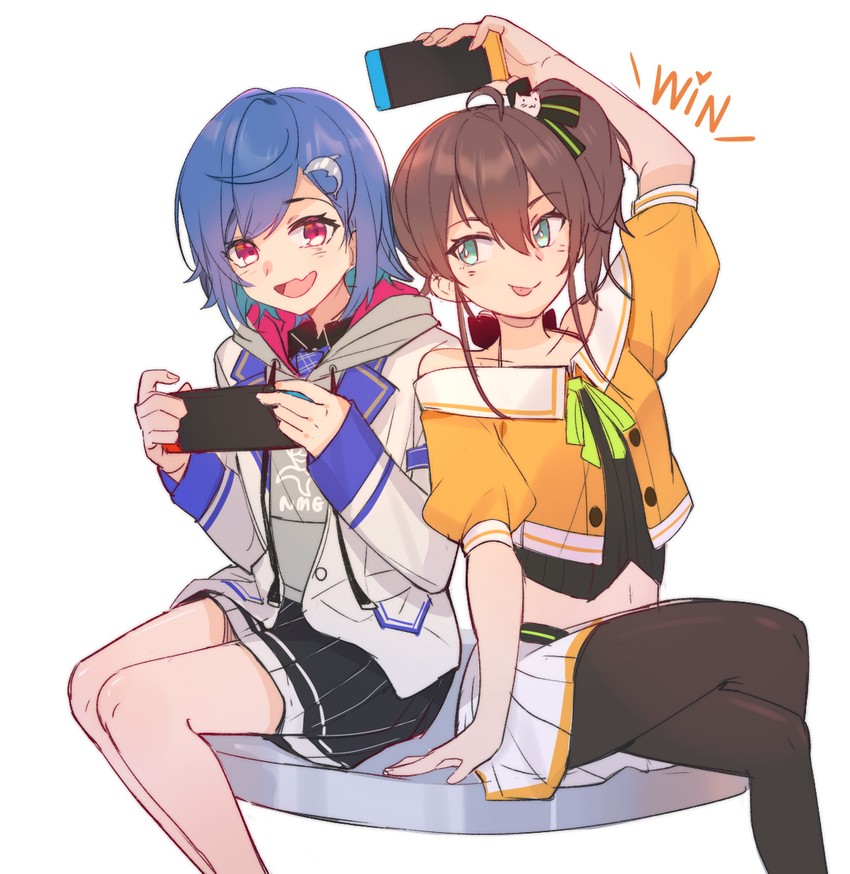 natsuiro matsuri and nishizono chigusa (hololive and 1 more) drawn by dark_talker