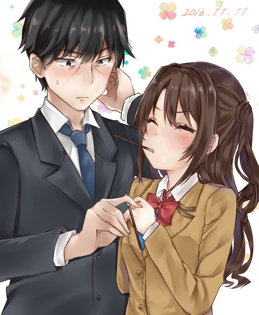 producer and shimamura uzuki (idolmaster and 1 more) drawn by nana_kagura
