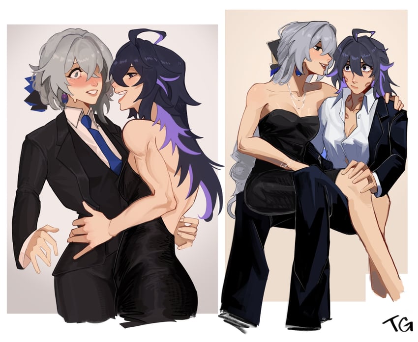 bronya rand and seele (honkai and 1 more) drawn by trashgremlinn