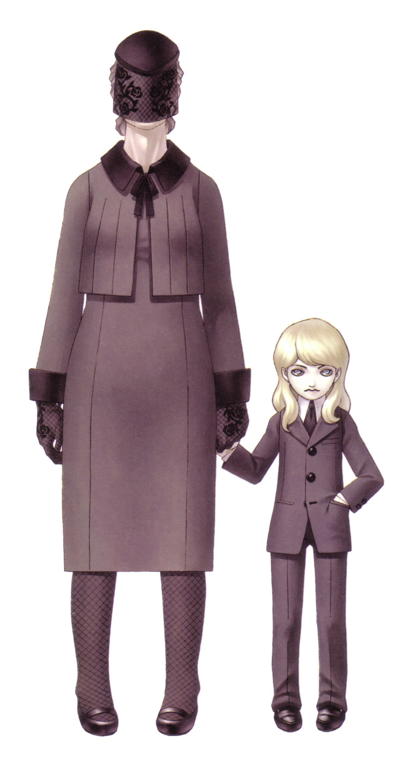 lucifer, louis cypher, and lady in black (shin megami tensei and 1 more) drawn by kazuma_kaneko