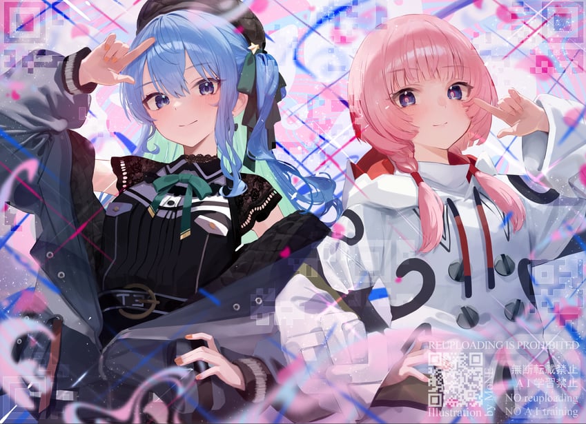 hoshimachi suisei and kaf (hololive and 1 more) drawn by motoi_(croa76)