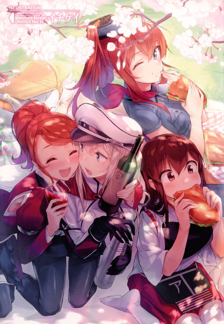 akagi, graf zeppelin, saratoga, and aquila (kantai collection) drawn by ichikei