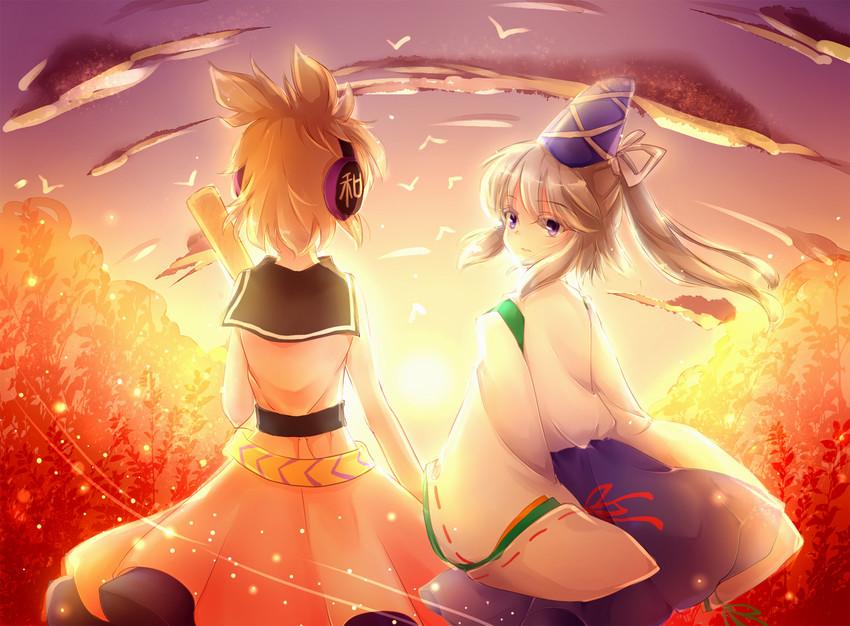 toyosatomimi no miko and mononobe no futo (touhou) drawn by akinomiya_asuka