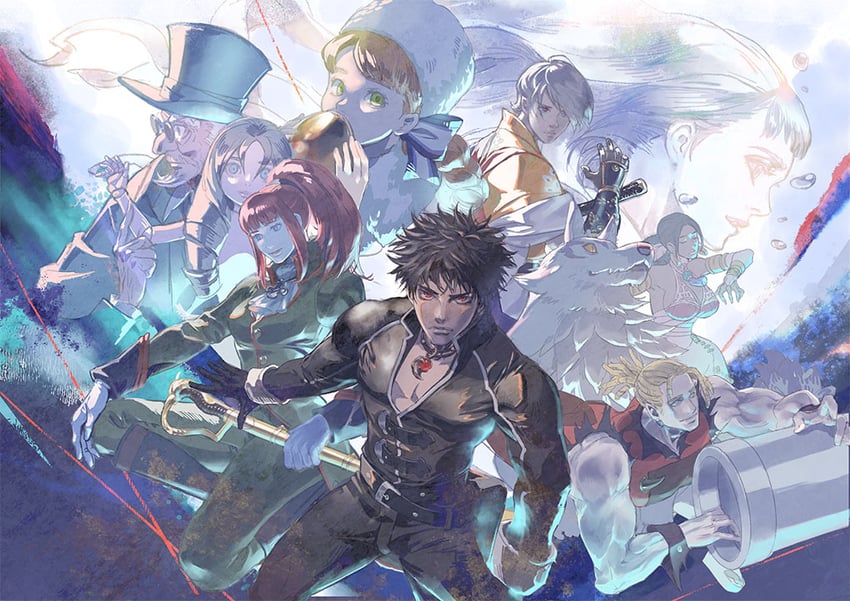 alice elliot, yuri hyuga, karin koenig, anastasia, lucia, and 6 more (shadow hearts ii) drawn by katou_miyako