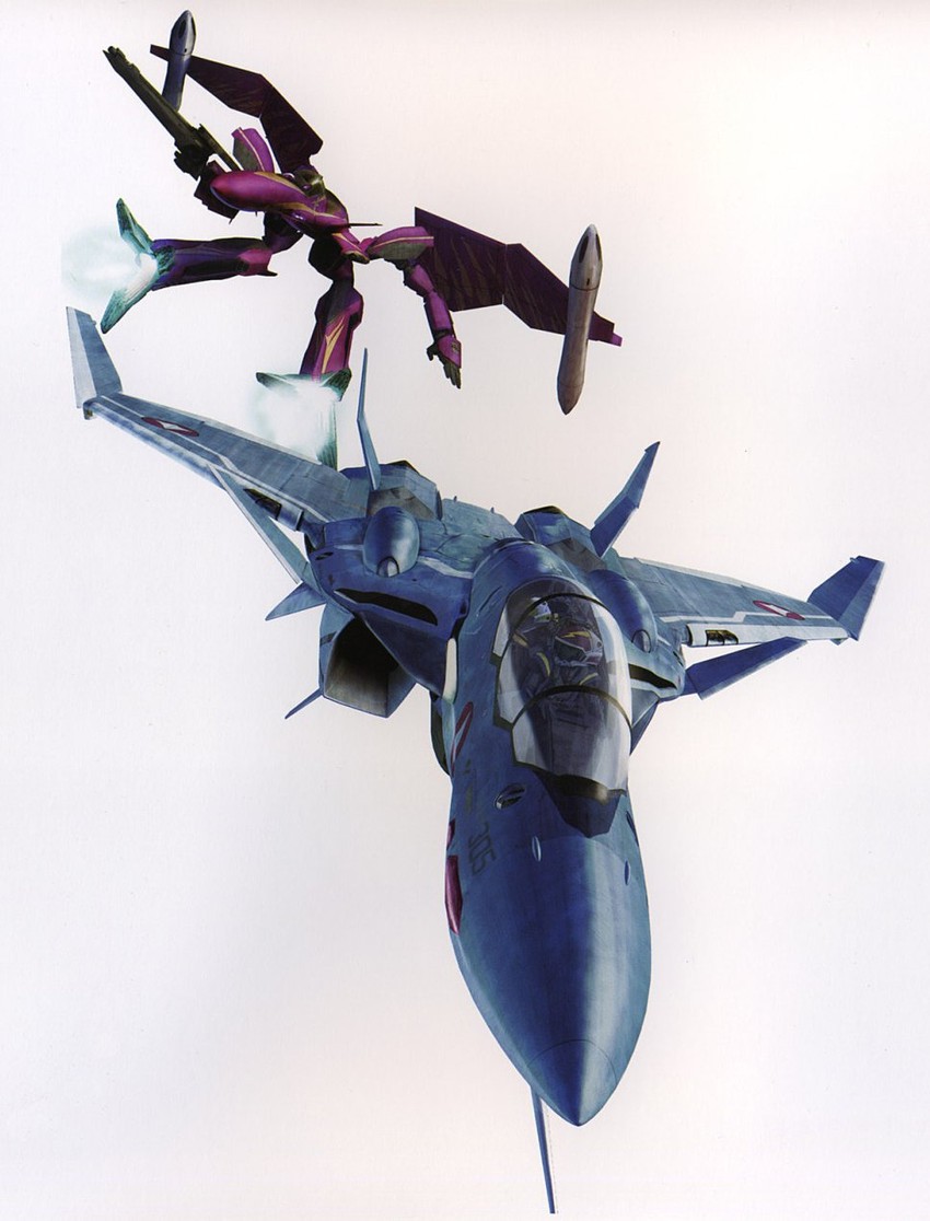 vf-0, sv-51, kudou shin, vf-0d, and edgar lasalle (macross and 1 more) drawn by tenjin_hidetaka