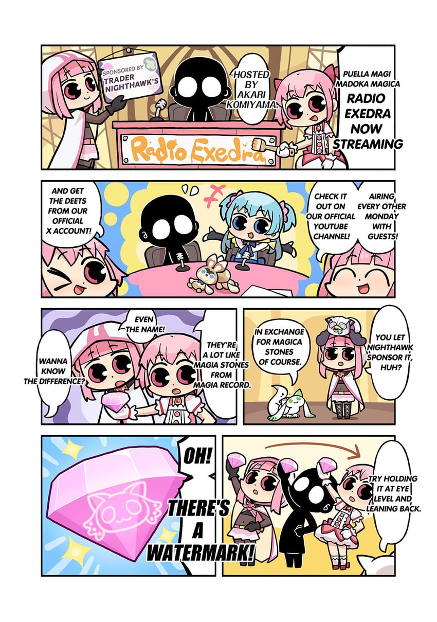 kaname madoka, tamaki iroha, minami rena, a-q, namae, and 1 more (mahou shoujo madoka magica and 1 more) drawn by papa_(shimeguru)