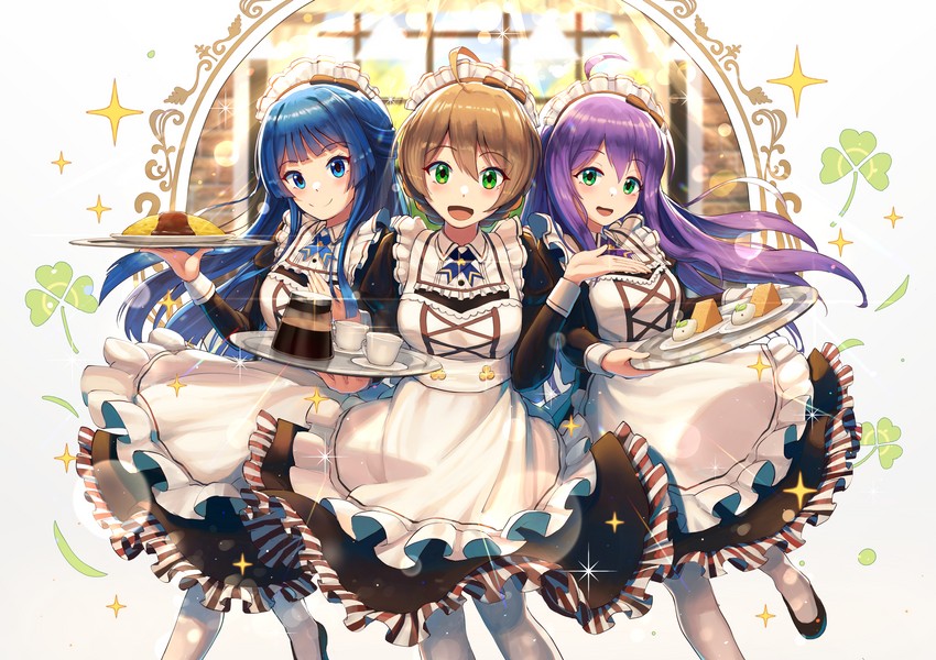 mogami shizuka, mochizuki anna, and sakuramori kaori (idolmaster and 2 more) drawn by mazel_(mazel_star)