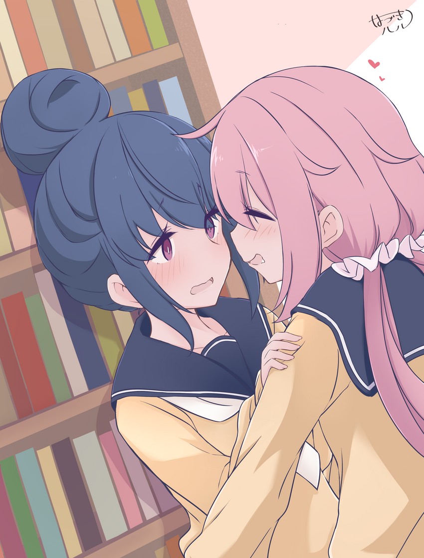 shima rin and kagamihara nadeshiko (yurucamp) drawn by hazuki_haru