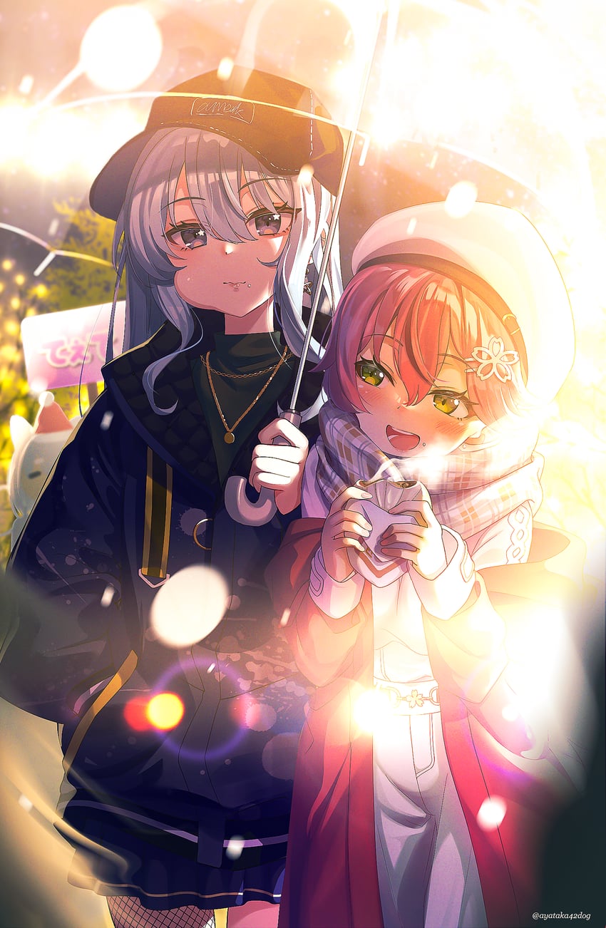 shirakami fubuki, hoshimachi suisei, and sakura miko (hololive) drawn by ayataka