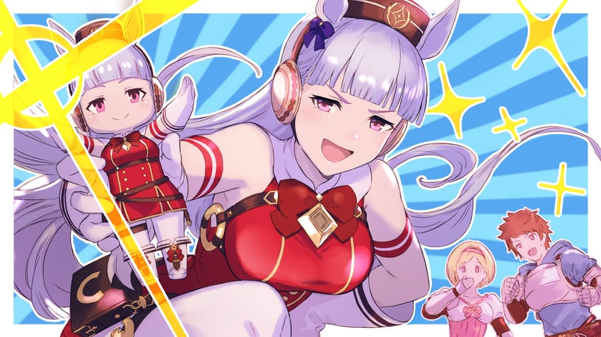 gold ship, djeeta, and gran (umamusume and 2 more)