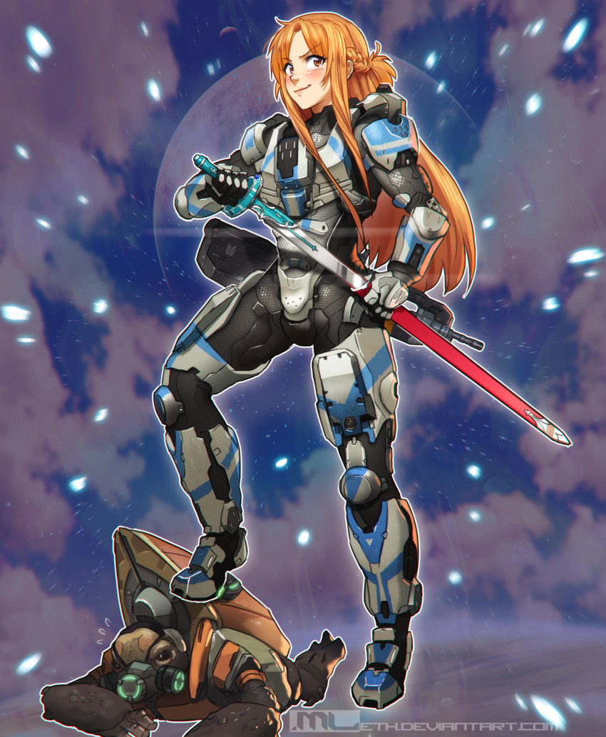 asuna (sword art online and 1 more) drawn by mleth