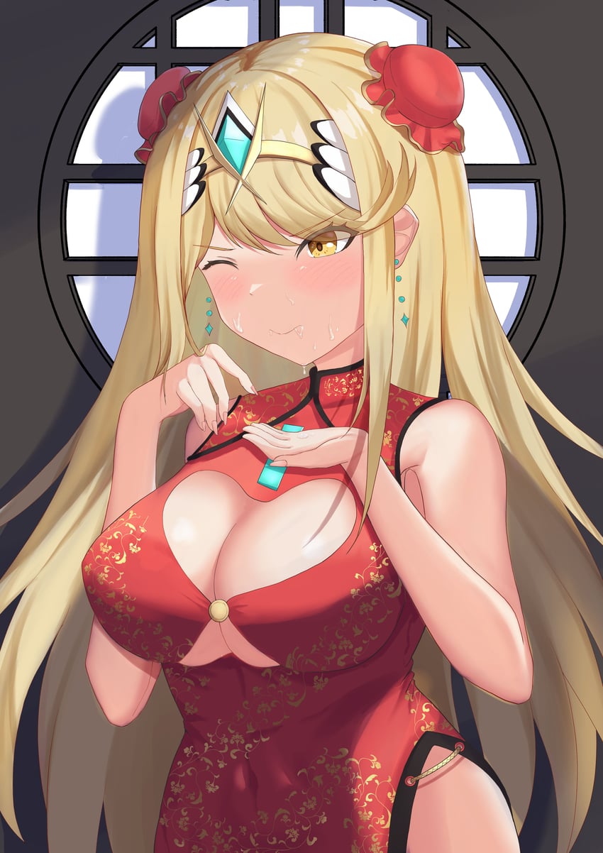 mythra (xenoblade chronicles and 1 more) drawn by shiratamaaji