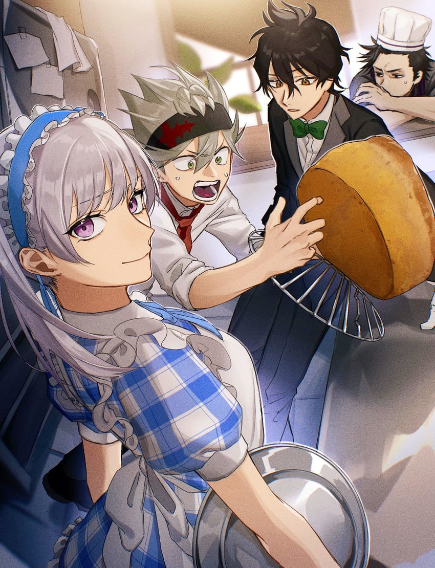 noelle silva, asta, yami sukehiro, and yuno (black clover) drawn by gen_me