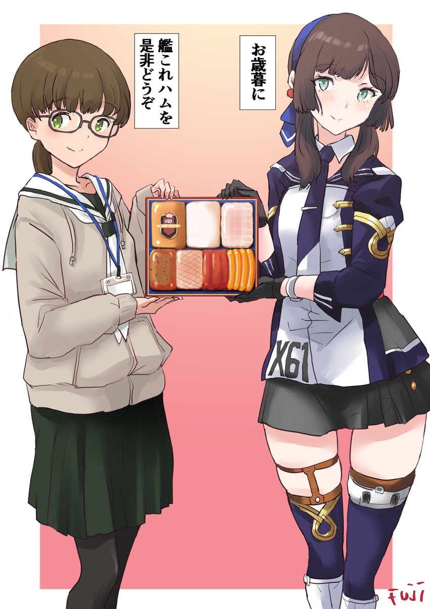 mogador and c2-chan (kantai collection and 1 more) drawn by fuji_(pixiv24804665)