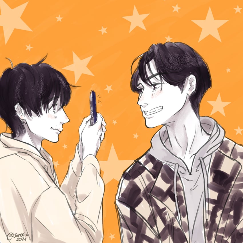 adachi kiyoshi and kurosawa yuuichi (30-sai made doutei dato mahoutsukai ni nareru rashii) drawn by jun00ix
