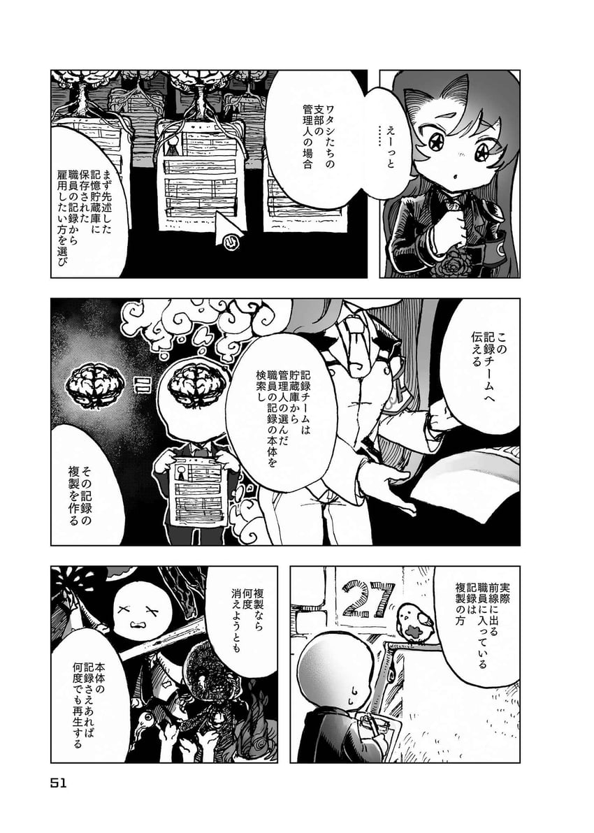 nugget, employee, and punishing bird (project moon and 1 more) drawn by temari_momiji