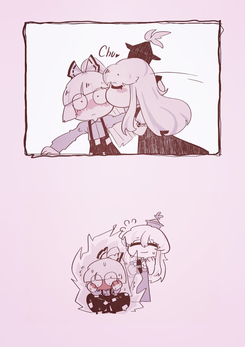 fujiwara no mokou and kamishirasawa keine (touhou) drawn by xmzhier