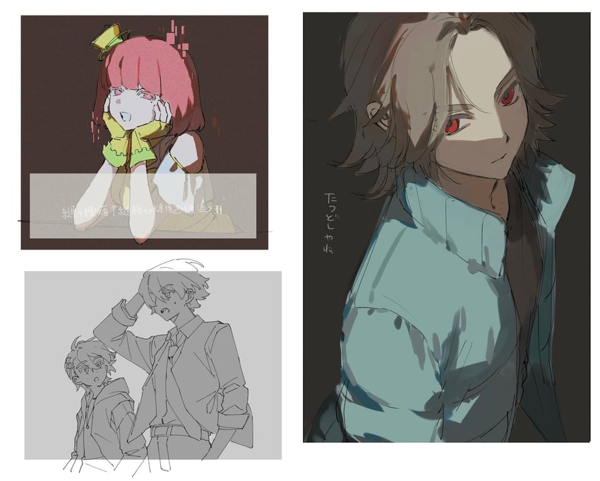 philip, hidari shoutarou, poppi pipopapo, and kido shinji (kamen rider and 3 more) drawn by 0e0n0_2