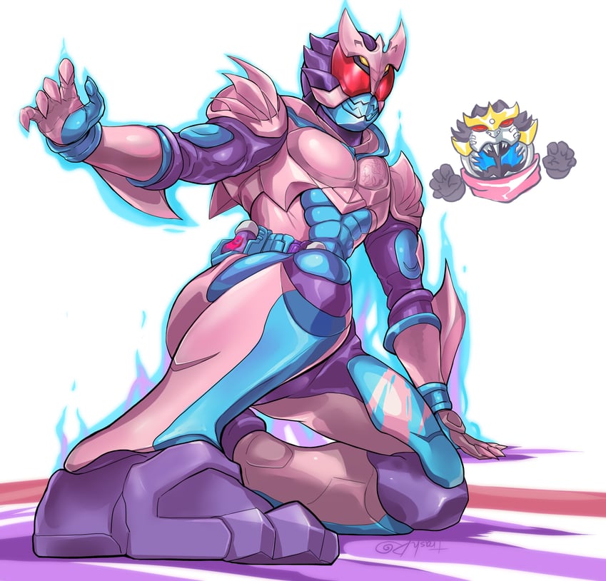 kamen rider revi and kamen rider vice (kamen rider and 1 more) drawn by huujyu