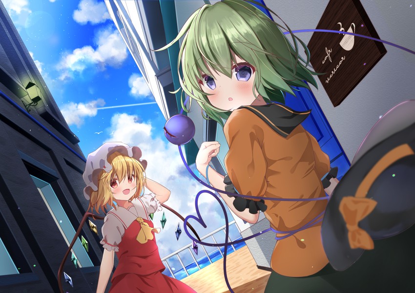 flandre scarlet and komeiji koishi (touhou) drawn by kirikaze_ren