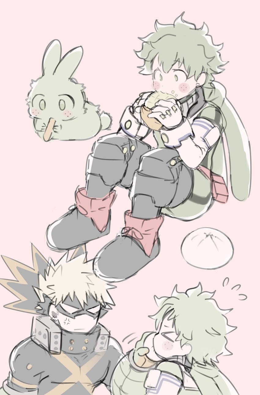 midoriya izuku and bakugou katsuki (boku no hero academia) drawn by nugunasutu