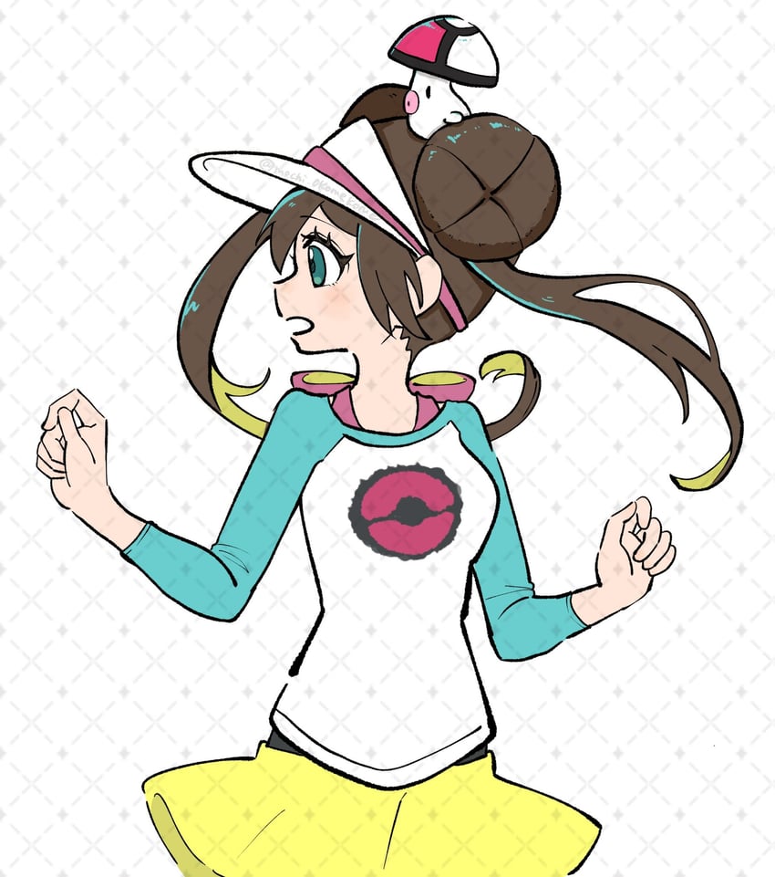 rosa and foongus (pokemon and 1 more) drawn by mochi_okomekome