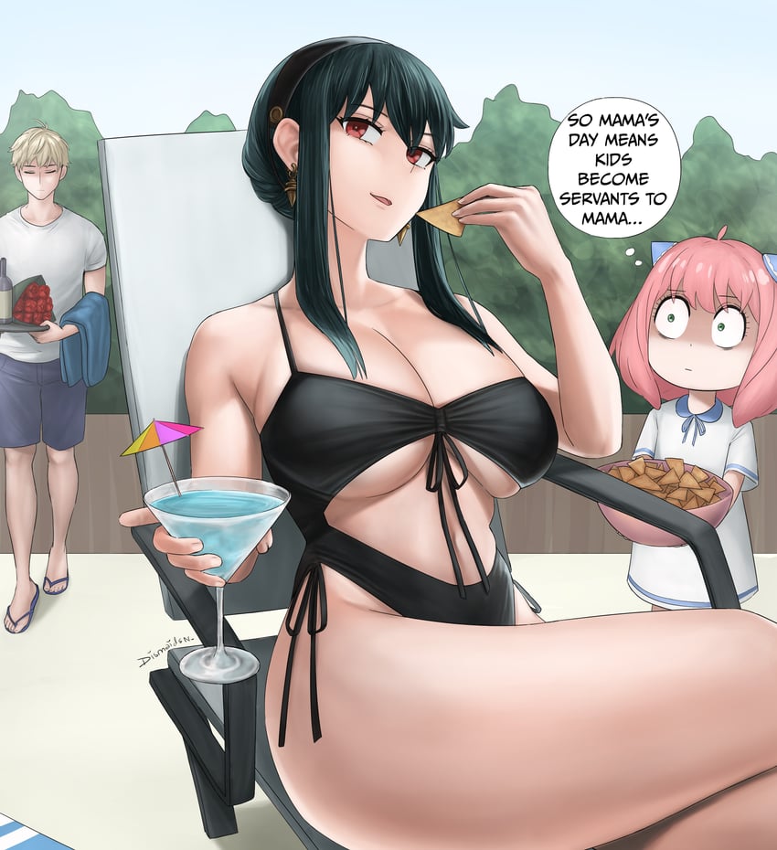 yor briar, anya, and twilight (spy x family) drawn by dismaiden