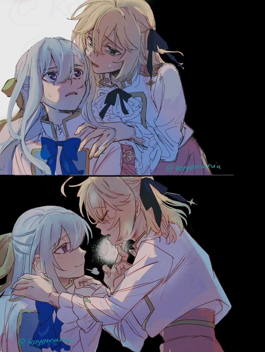 anisphia wynn palettia and euphyllia magenta (tensei oujo to tensai reijou no mahou kakumei) drawn by koyomania
