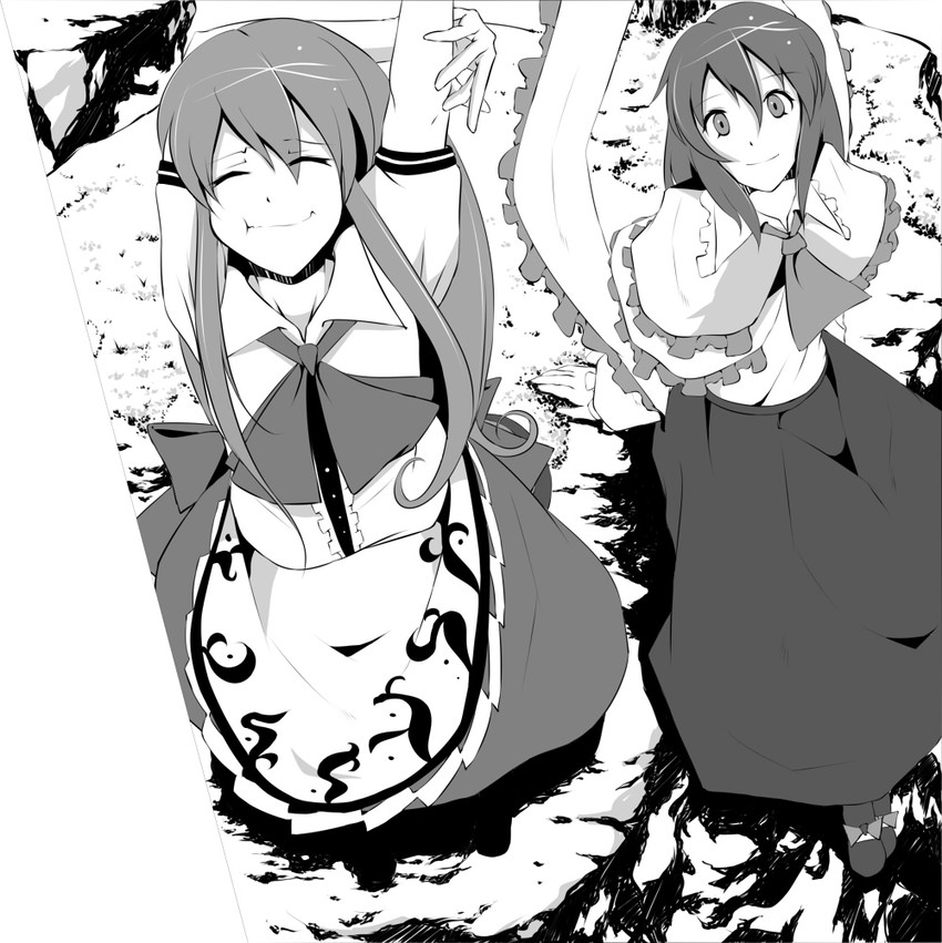 hinanawi tenshi and nagae iku (touhou) drawn by ryuu_(tsukinoyuki)