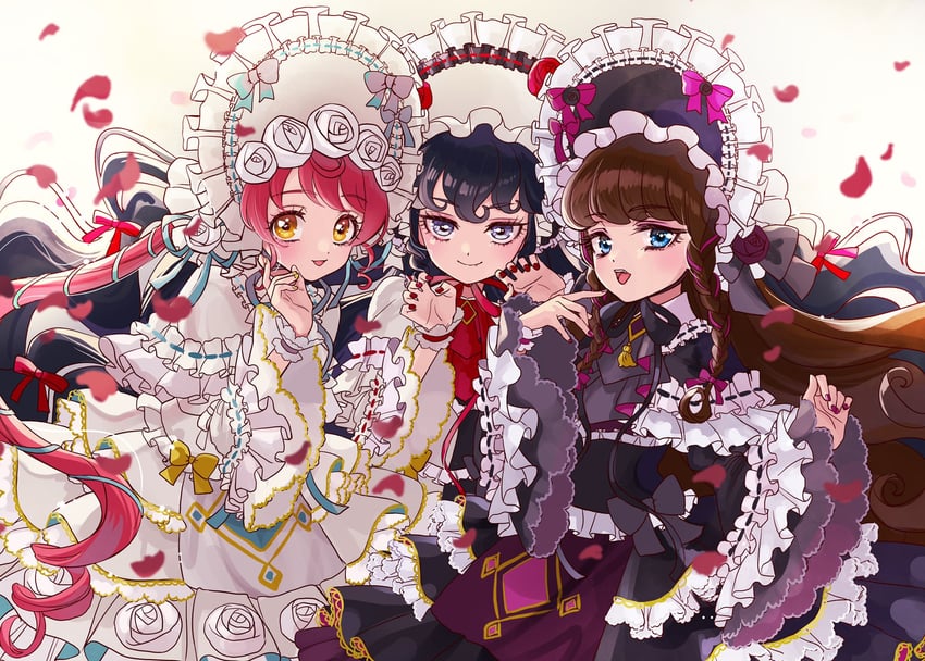 kurosu aroma, shiratama mikan, and gaaruru (pretty series and 1 more) drawn by machiko_(milk_maciko)