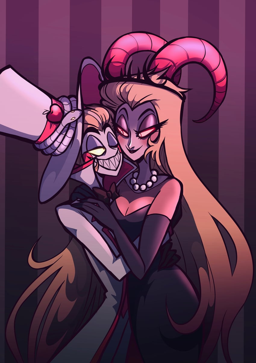 lucifer morningstar and lilith (hazbin hotel) drawn by hinsou_(midorinoakuma)