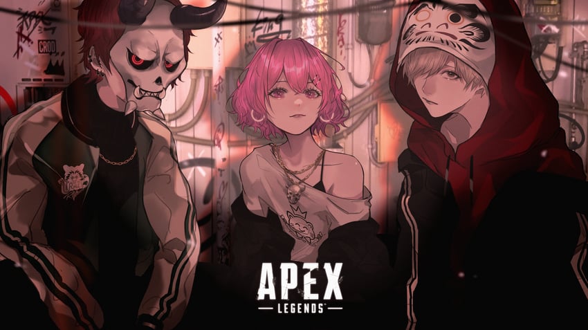 nqrse, daruma is god, and arisakaaa (apex legends and 2 more) drawn by mano_aaa