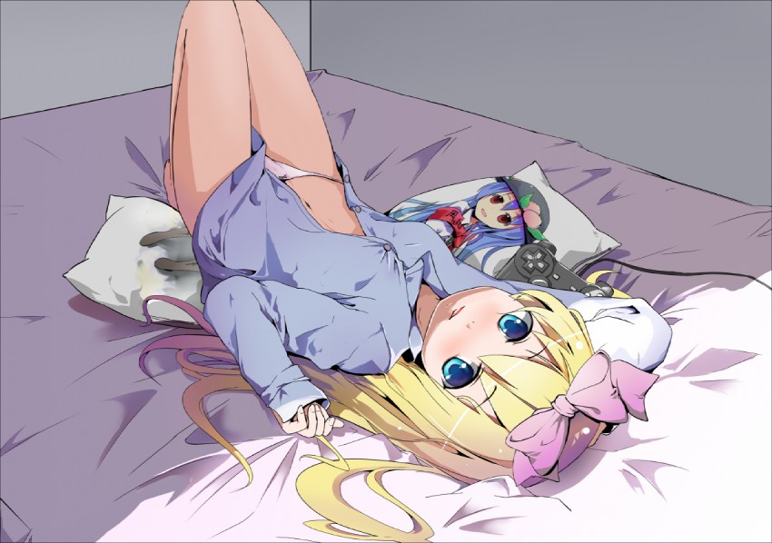 hinanawi tenshi and shiina mafuyu (touhou and 1 more) drawn by sunyukun