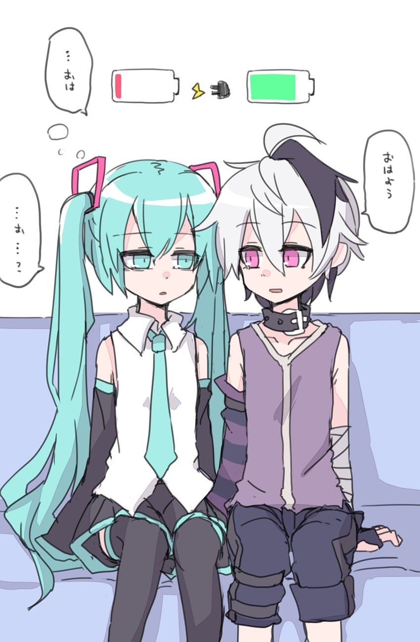 hatsune miku and flower (vocaloid) drawn by miri_(miri_1m)