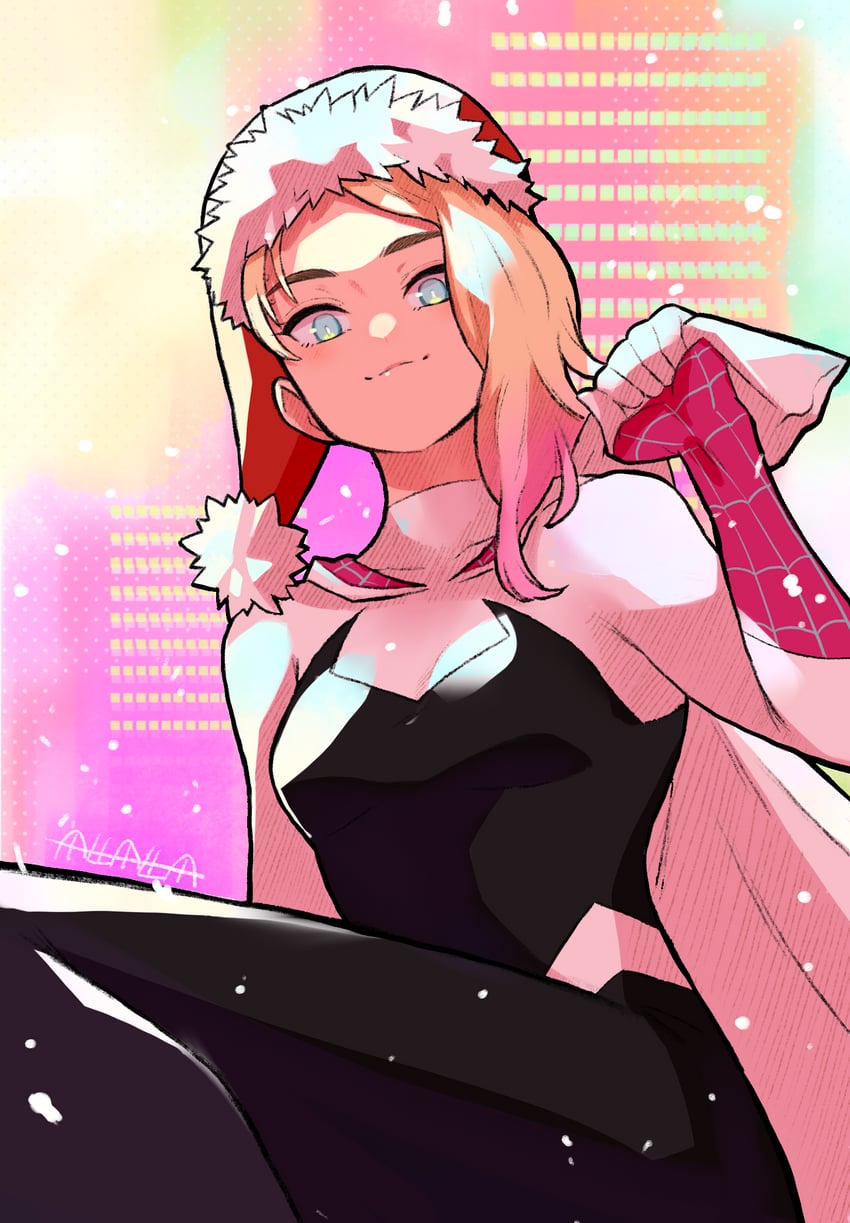 spider-gwen and gwen stacy (marvel and 4 more) drawn by sushi_pizza_rrr
